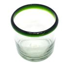 Emerald Green Rim 8 oz DOF Rock Glasses (set of 6)